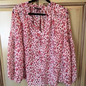 Banana Republic Pink Animal Print Blouse